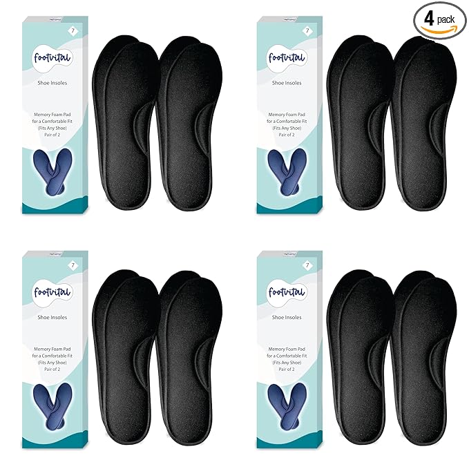Shoprythm foot Vital 6 / Black / Pack Of 4 Memory Foam Shoe Insoles Shoprythm foot Vital 6 / Black / Pack Of 4 Memory Foam Shoe Insoles